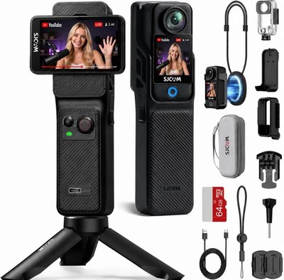 SJCAM C400 Vlogging Combo 4K Pocket Handheld Camera 6-Axis Stabilizer Action Cam
