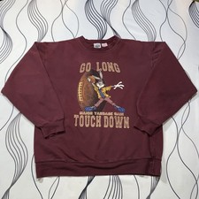 Vintage 90s Looney Tunes Classic Bugs Bunny Football 1994 Crewneck Sweatshirt L