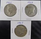 New Listing1965 1966 1967 Kennedy Half Dollar Lot • 3 Coins • 40% Silver • Circulated