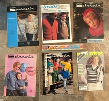 Lot of (6) Vintage 1960's SPINNERIN YARN Knitting Pattern Books Women Children &