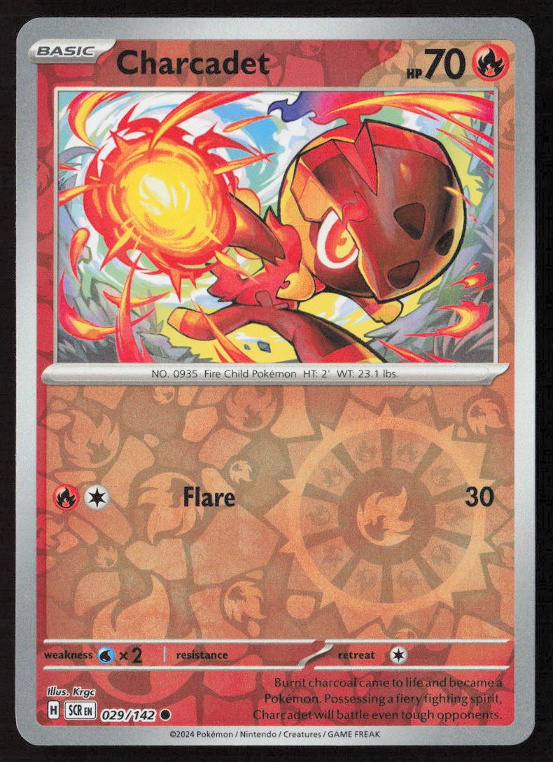 Charcadet 29/142 Common Stellar Crown Pokemon Reverse Holo Near Mint