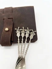 Vintage Dutch Windmill Demitasse Spoons Set of 4 Silverplate Souvenir