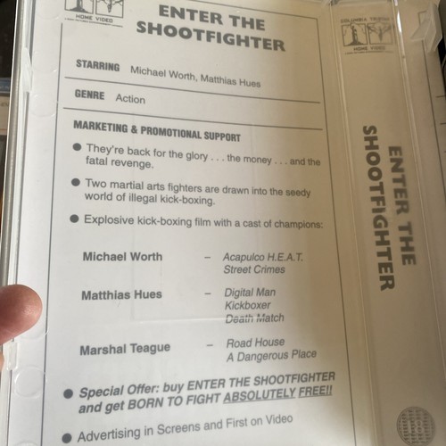 Enter The Shootfighter (VHS) 1995 Big Box SAMPLE Michel Worth, PRE CERT TBC 18 - Picture 6 of 9