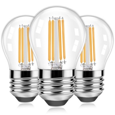 Akynite E26 Light Bulb G45 LED Edison Filament Globe Bulbs Warm White-3 Pack