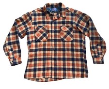 VTG Pendleton Brown Plaid Board Wool Shirt Men XL
