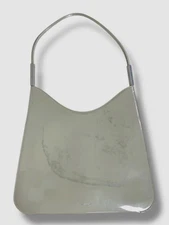 Saint Laurent Women's Beige Sadie Patent Leather Shoulder Hobo Shoulder Bag