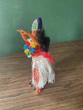 Hawaiian Hula Girl Doll Figure Vintage About 9 1/2 Inches Tall