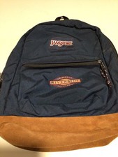 VTG JanSport Blue Suede Leather Bottom Backpack Made in USA UC Riverside