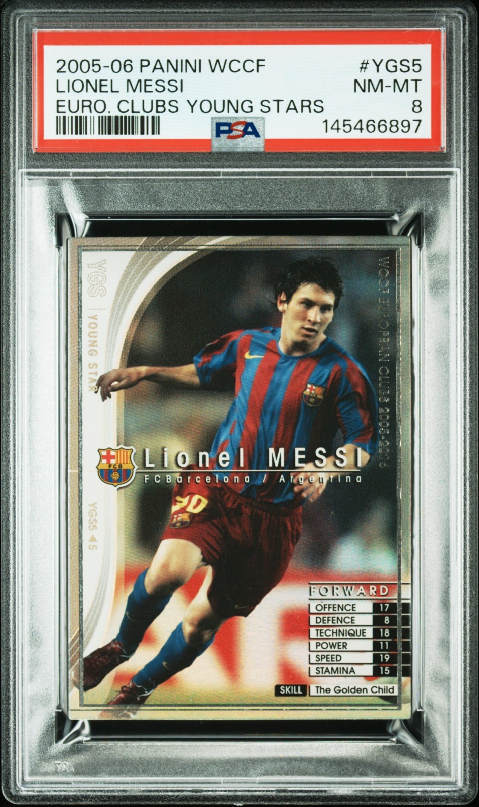Lionel Messi 2005 Panini WCCF European Clubs #YGS5 Young Stars