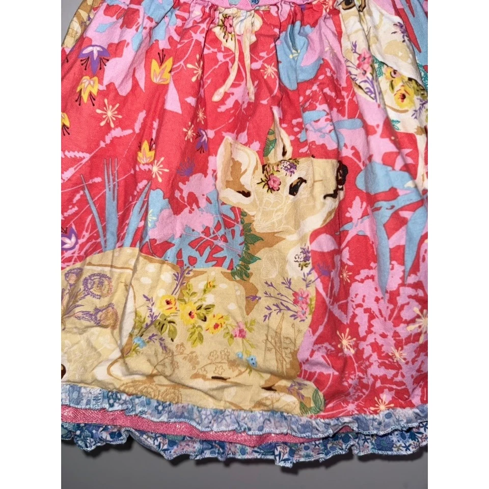 Vestido para niñas platino 2T manga acampanada conejito estampado floral volantes dobladillo Foto 2 de 4