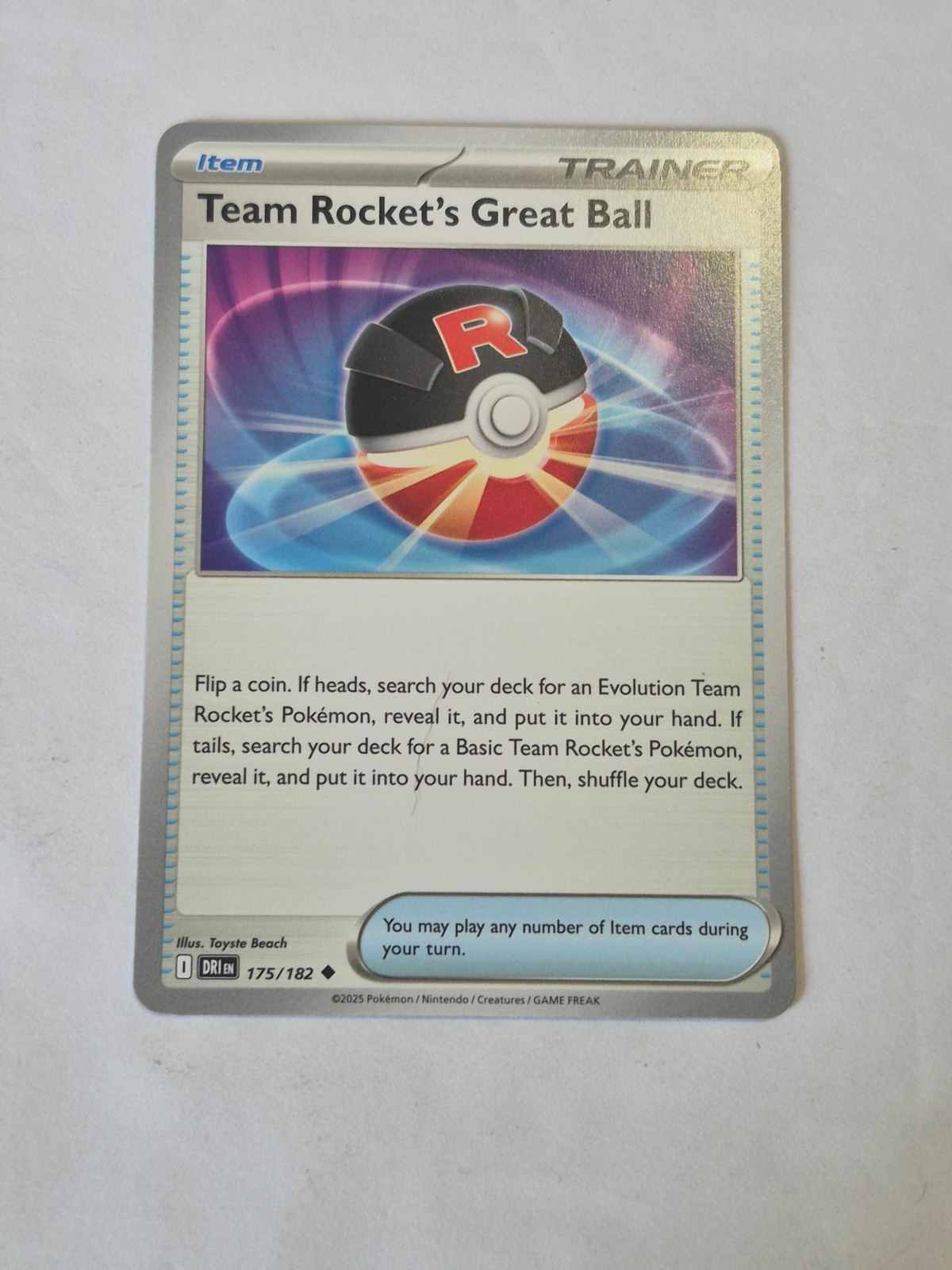 Team Rocket's Great Ball 175/182 Uncommon Destined Rivals Pokemon Near Mint