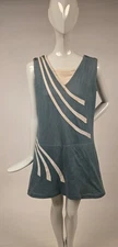 ART DECO 1920’S WOMEN’S COTTON SWIMSUIT BATHING SUIT W STRIPE DETAIL