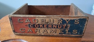 Antique Cadbury's Cokernut Caramels Wooden Box