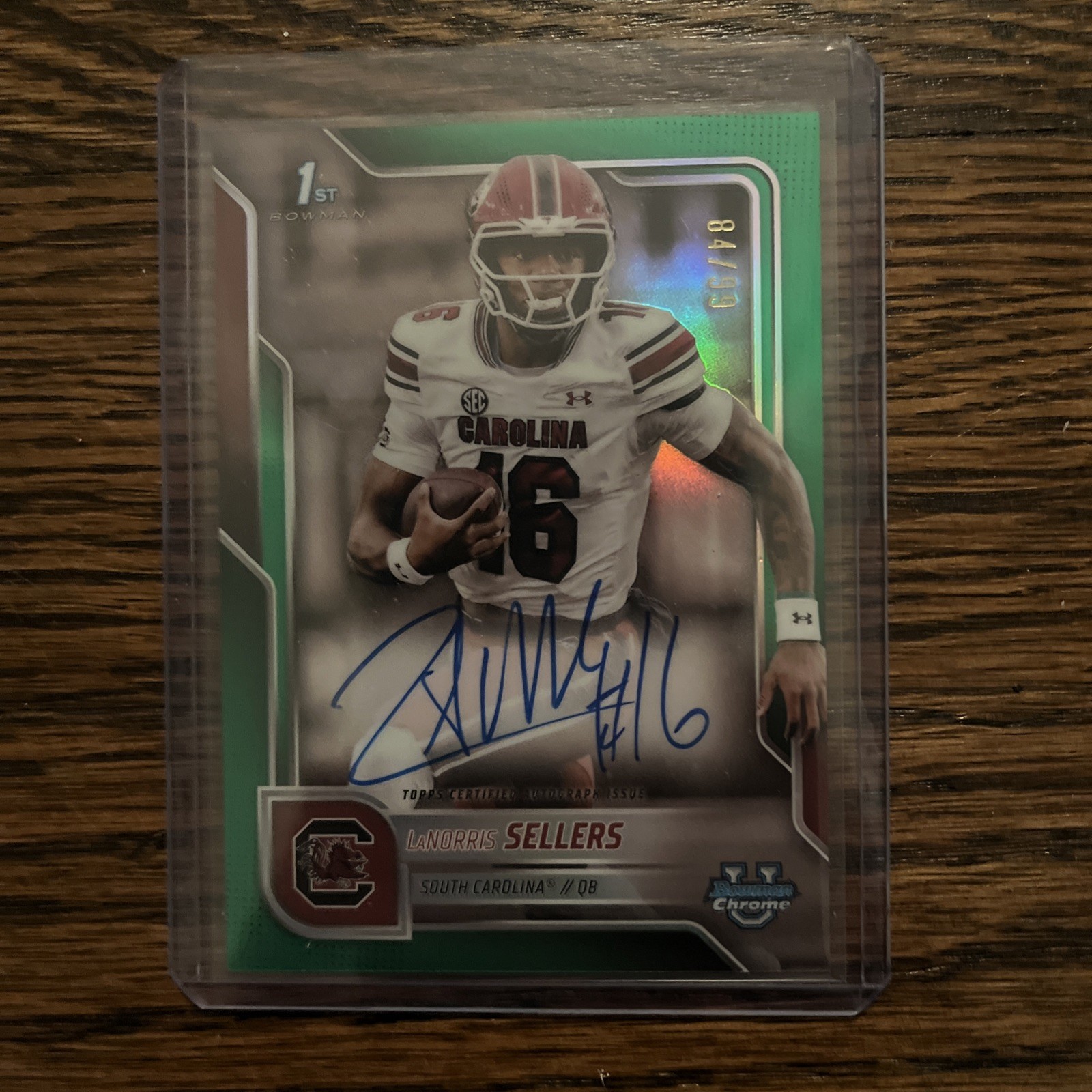 2025 Bowman Chrome University LaNorris Sellers #BCA-LNS Green Refractor Auto /99