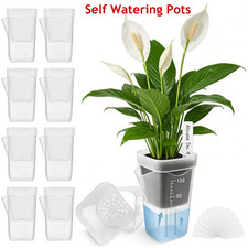 Self Watering Pots for Indoor Plant Mini Clear Plastic Planters with Plant Label