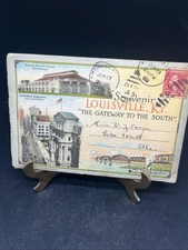 Vintage Louisville Ky Foldout Postcard Booklet 1921