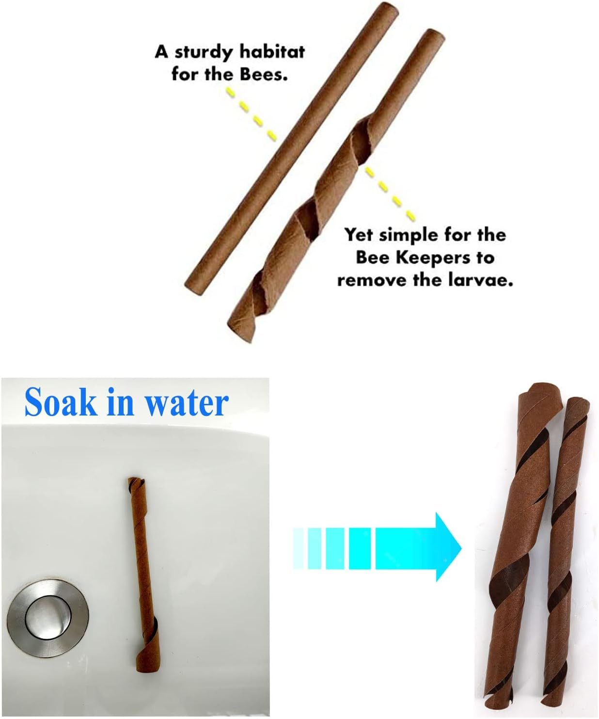 Cardboard Mason Bee House Tubes 6 Inches Paper Tubes for Mason Bees (200)