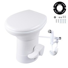 AplusChoice 20" Gravity Flush Toilet Enamel Elongated  w/ Bidet Spray Caravan
