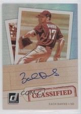 2021 Panini Donruss Classified Signatures Zach Davies #CS-ZD Auto 0lv2