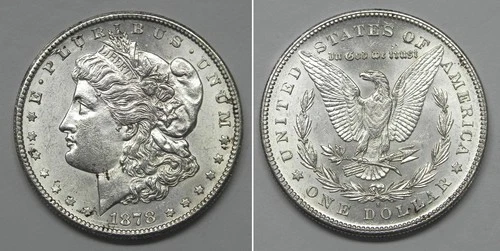 X7516 1878-S Morgan Dollar, AU+++/BU