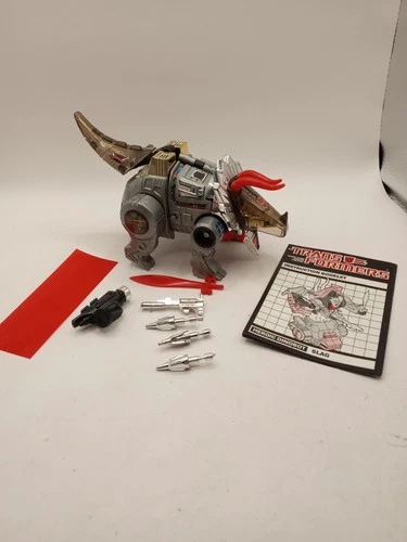 Slag 100% Complete 1985 Vintage G1 Transformers Triceratops Action Figure