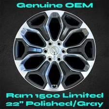 22" Wheel & *FREE Center Cap* for Ram Limited 1500 2019 - 2024 Stock OEM Rim