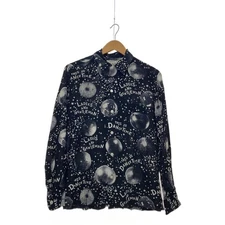 WACKO MARIA Mirror Ball Long Sleeve Shirt M Rayon All-Over Pattern Black