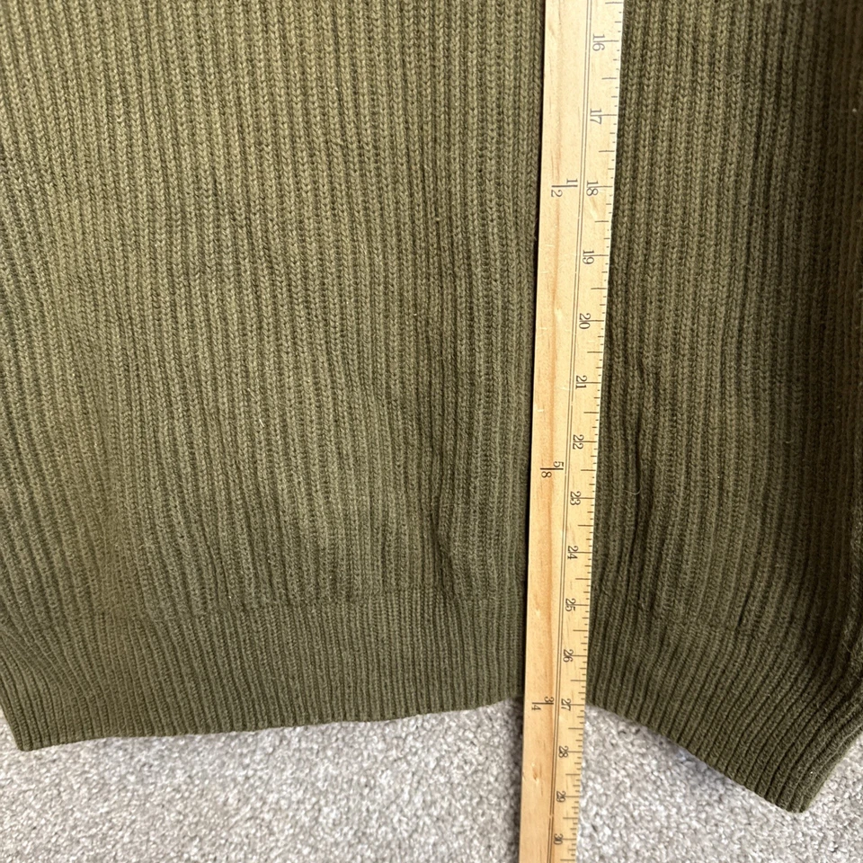 LL Bean Fisherman Knit Crewneck Sweater Men’s Large Olive Green - Image 4 of 4