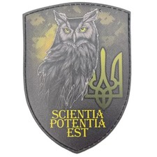 Scientia Potentia Est Patch / Chevron - Knowledge is Power ZSU Ukraine 2026 Neu