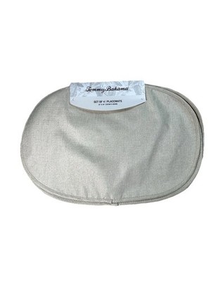 Tommy Bahama Placemats Set 4 Neutral Oatmeal NWT Oeko Tex Quiet Luxury Dinner