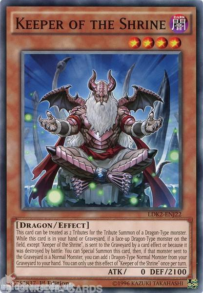LDK2-ENJ22 Keeper of the Shrine 1st edition Mint YuGiOh Card