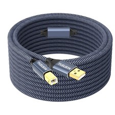 TAISUSAN USB Printer Cable 40ft, High Speed A to B Cord Compatible Grey