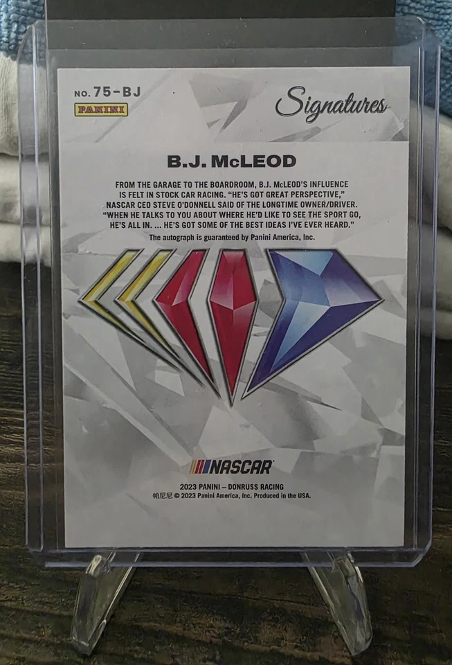 2023 Panini Prizm - Nascar 75th Anniversary Signatures B.J. McLeod #75-BJ (AU) - Image 2 of 2