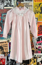 Vintage Girls Kids 90s Pink Lace Frilly Allison Ann Nightgown Pajama Ages 9-10