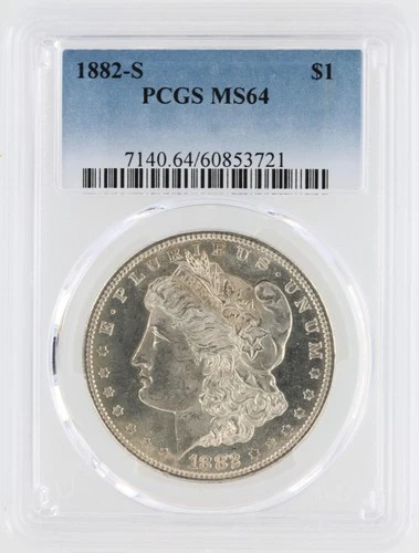 1882-S Morgan Silver Dollar PCGS MS64 S$1 San Francisco Minted No Reserve