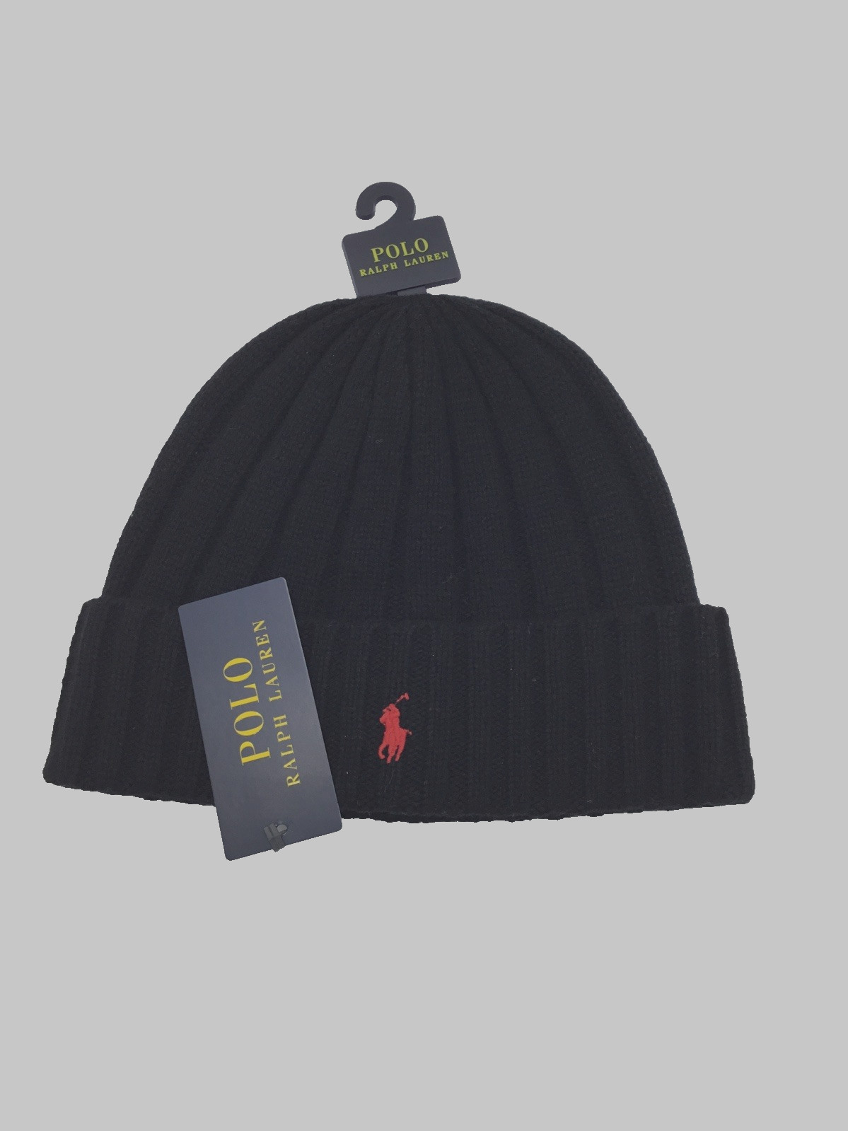 Polo Ralph Lauren Mens Signature Merino Cuffed Beanie Black One Size 5890₽