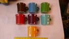 Lot of 7 Fiesta Ware Mixed Colors 3 1/2" Coffee Mugs Cups O Ring Handle
