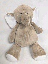 Carters Elephant Brown/Tan Plush Stuffed Animal Lovey 12" Embroidered Eyes