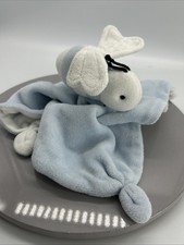 Burt's Bees Baby Blue/White Striped BumbleBee Crinkle Lovey Security Blanket