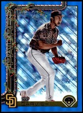 2025 Topps Holiday #H88 Yu Darvish Blue Metallic Glitter Holiday