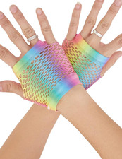 Short Fishnet Gloves Fingerless for Women Fis...