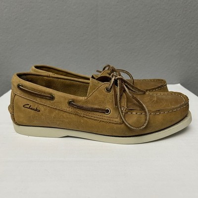 Clarks Leather Boat Shoes Men's 8 Slip On Casual Basic Comfy Gorpcore Fishing