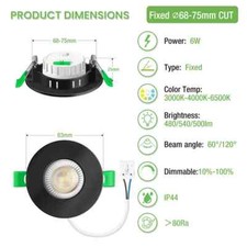 Tiltable Recessed Led Ceiling Light CCT Dimmable Ultra Flat Downlight 60°/120°