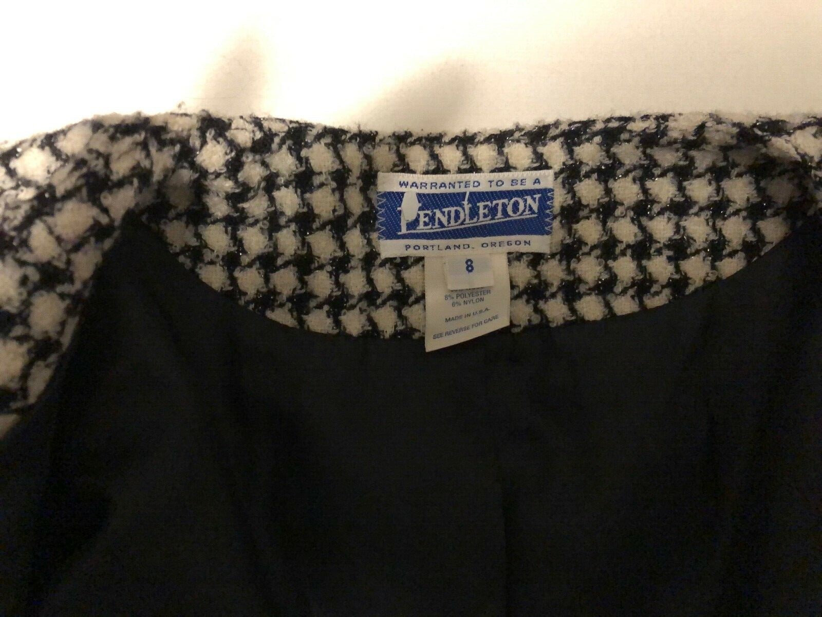 Pendleton black and white houndstooth checked jac… - image 2