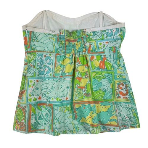 Lilly Pulitzer Merianne Just Add Lemons Sleeveless Tube Top Babydoll 10 Y2K FLAW - Picture 2 of 8