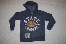 Boys BLUE Hooded Sweat Jacket STATE CHAMPS VARSITY FOOTBALL Zip Front XL 14-16