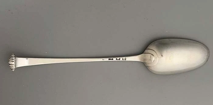 English Silver Georgian Basting Spoon Onslow Pattern London 1759 - Image 2 of 4