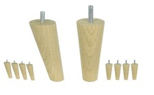 ✅4x Möbelfüße Holzfüße Eiche Sofafüße Schrank mit M8 Gewinde  schräg oder gerade