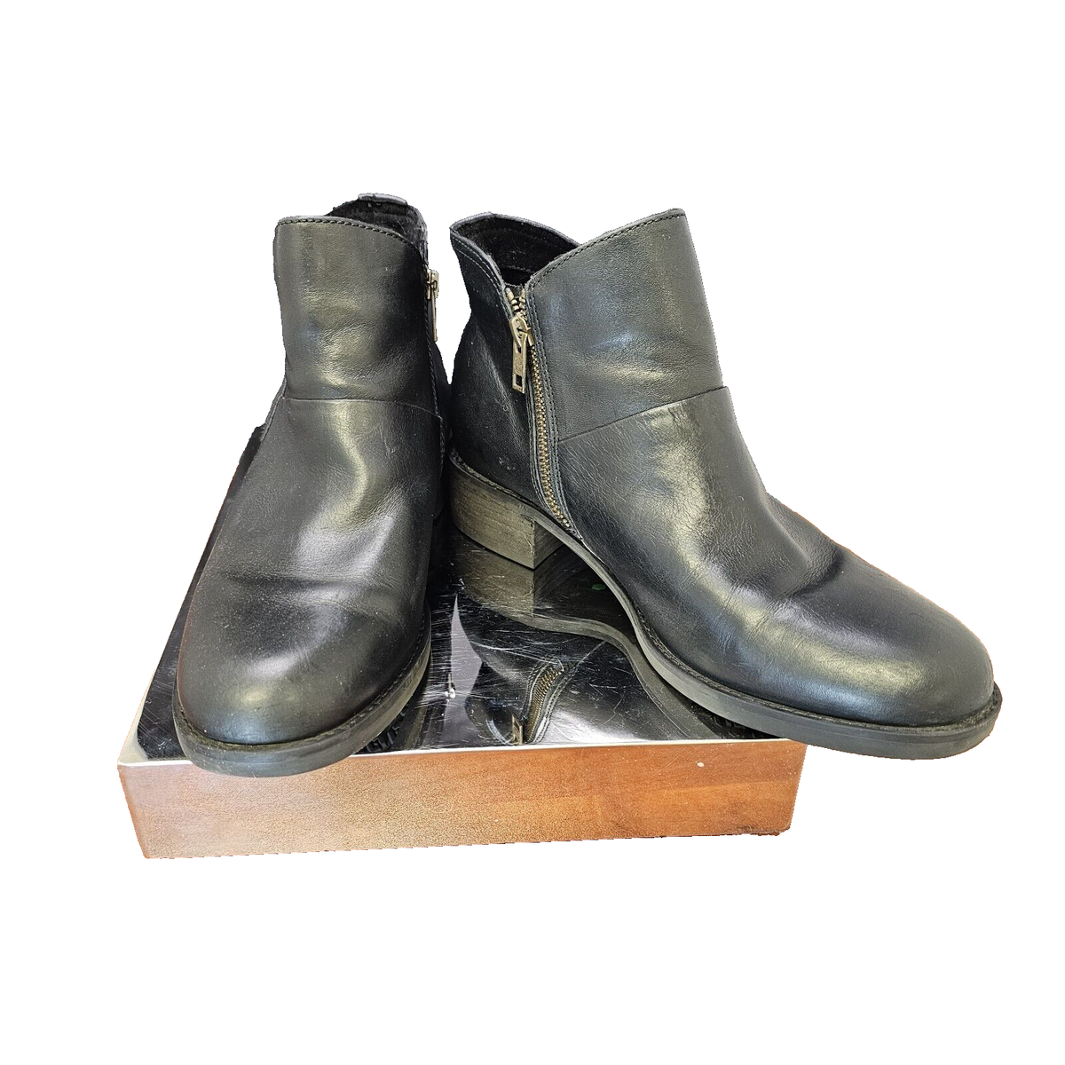 Timberland Womens Beckwith Side Zip Leather Chelsea Ankle Boots Black Size  9W