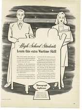 1943 A B DICK Mimeograph Duplicator learn wartime skill WWII Vintage Print Ad